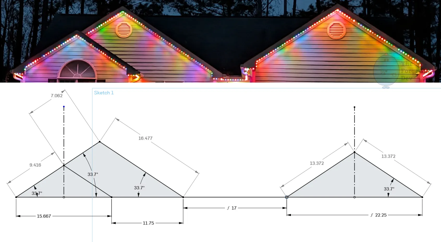 My roof vs the CAD line drawing